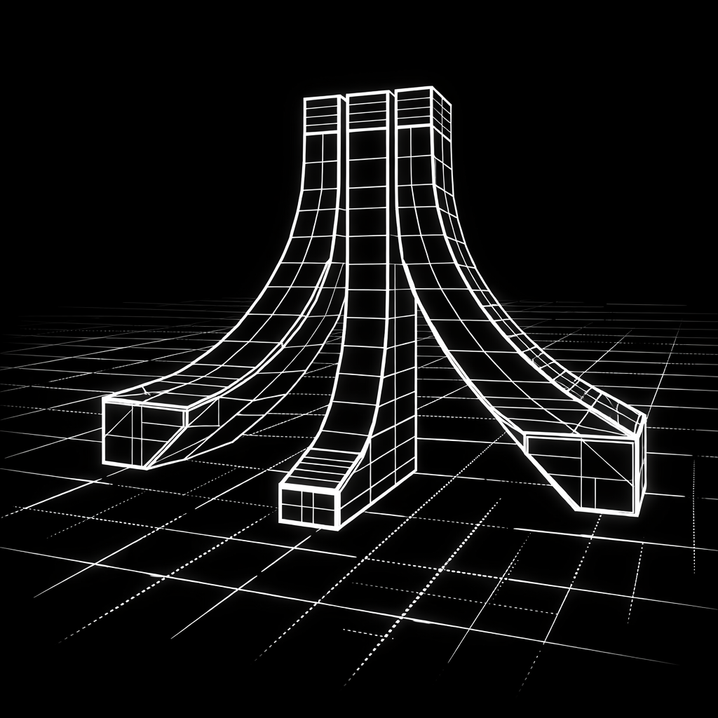 Fuji Concepts — wireframe Atari fuji logo on a grid